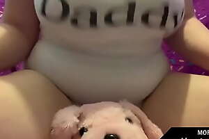 Curvy BBW Rubs Her Pussy With a Lucky Soft Toy Dog