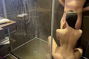 Hot Girl had Blowjob and Passionate Fucking in Shower - Homemade