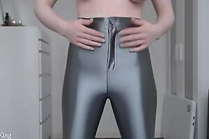 First Time In Silver Disco Pants