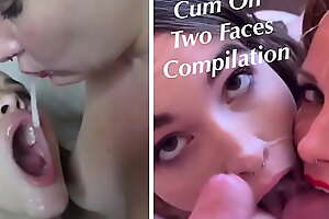Cum on Two Girls: Amateur Facial Compilation with Cum Play, Cum Swap and Cum Swallow