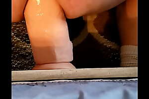 Huge 3 inch dildo gaping my ass and queefing