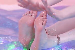 oil and glitter feet