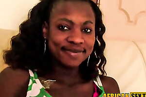 Soft smiled african babe lips are made for cock sucking