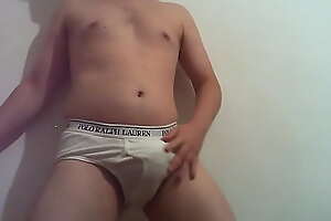 Dancing and teasing in Polo Ralph Lauren tighty whities