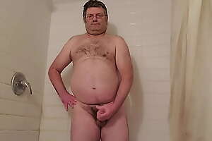 Nude Martin Lavallée masturbates in his shower