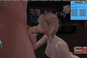 Second Life Sex:  Checking Out The Hot Girl in the Shower part 4 (cum shot)