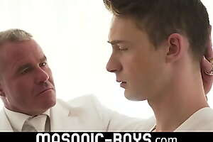 Hot smooth teen dick sucked and cute ass fucked by silver daddy MASONIC-BOYS XXX video 