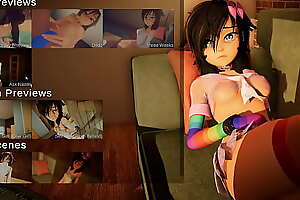 Our appartment [Hentai SFM game] Ep 2 Rainbow party girl enjoy a huge dildo