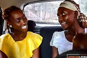 African Lesbians Flirting in Taxi Pussy Eating in Bedroom