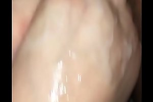 Cumming on her feet and she loves it