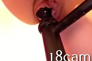 Teen fucks bedpost with dripping pussy - 18cam tk