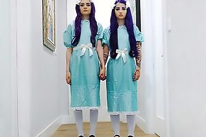 Pair of ghostly twins getting fucked good and proper