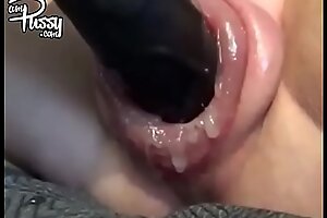 Crazy solo vid of a kinky chick with big swollen pussy