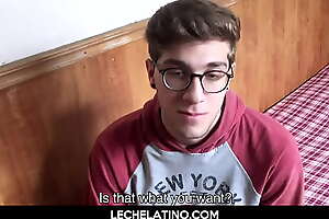 Latin nerd gets big dick jerked off by oily hand-LECHELATINO XXX video 
