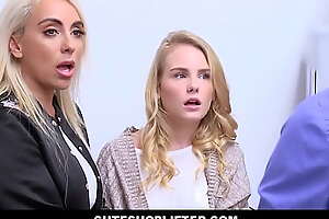 Petite Blonde Teen Step Daughter Natalie Knight and Big Tits MILF Step Mom Kylie Kingston Caught Shoplifting Sex With Officer After Deal