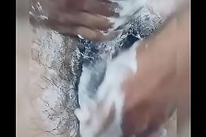 Cleaning my hairy dick