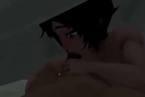 Ruby (rwby) sucks cock under the cover