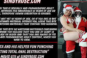 Santa and his helper fun punching fisting total anal destruction
