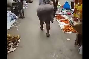 Gigantic booty mama in the market